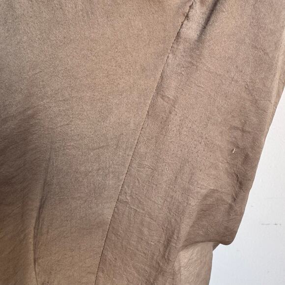 HELMUT LANG Minimalist Taupe Asymmetric Sleeveless Mini Shift Dress - Picture 8 of 13